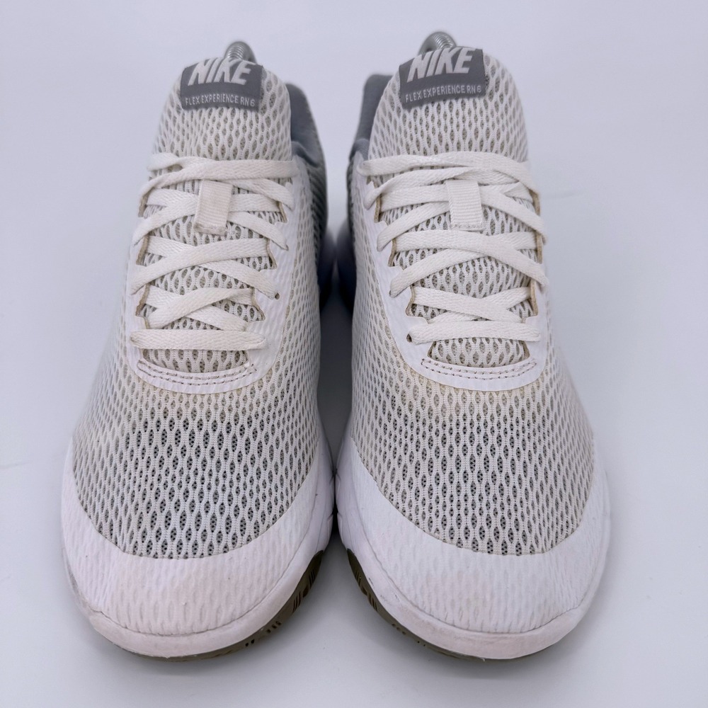 Nike Flex Experience RN 6 Womens 8.5 White Grey Running‎ Shoes 881805-100